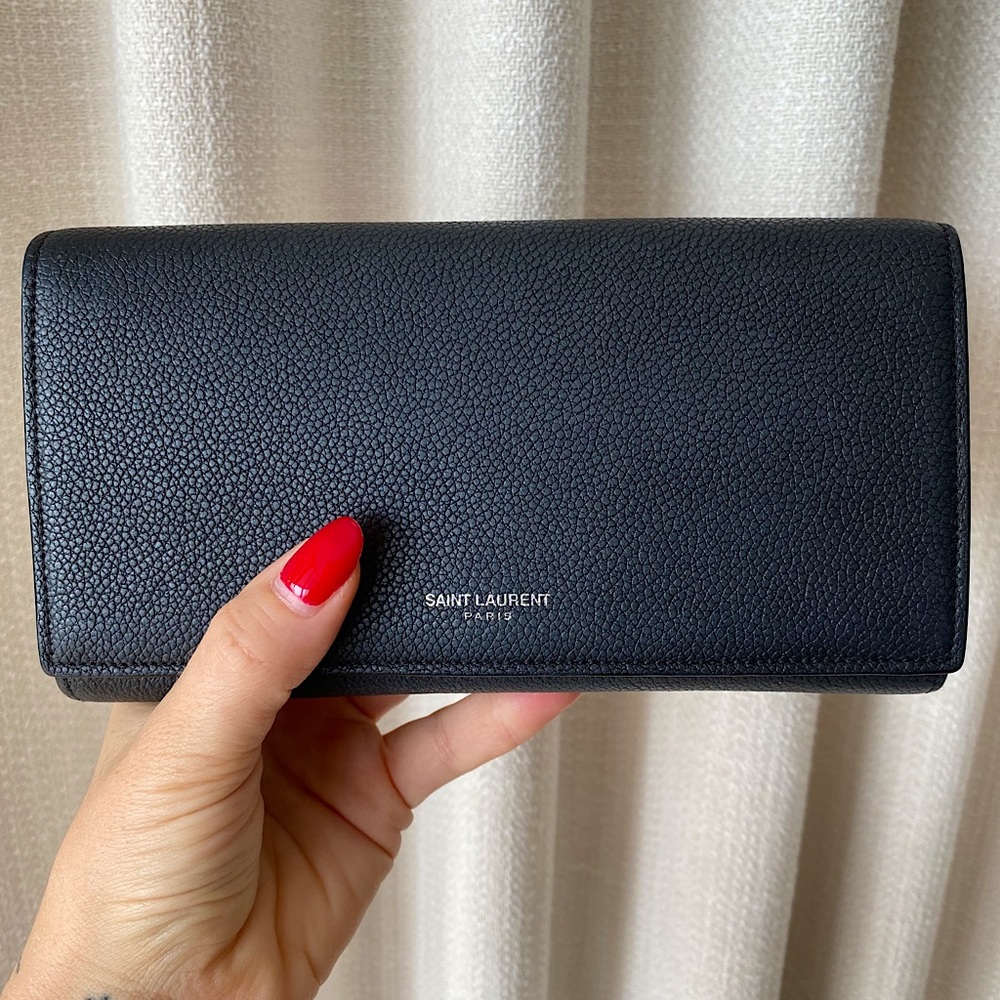 Beautiful YSL black leather wallet